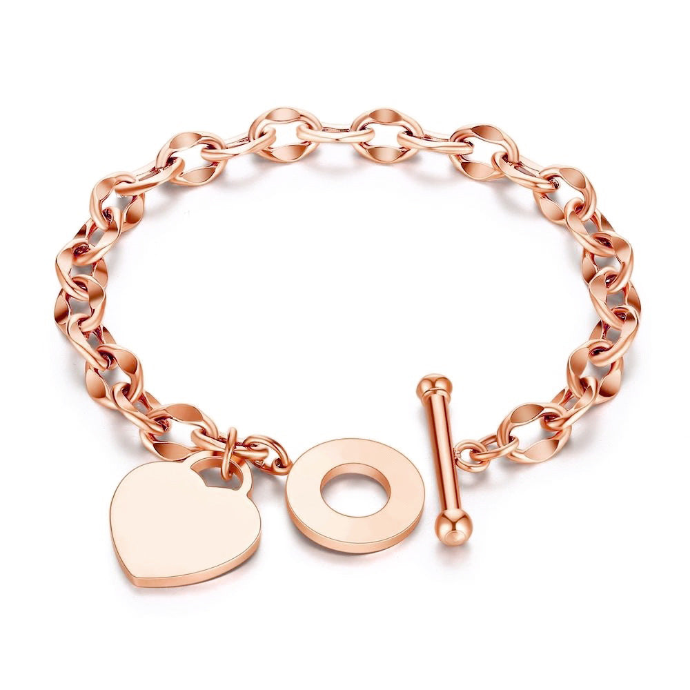 Bracciale con catena e ciondolo Cuore