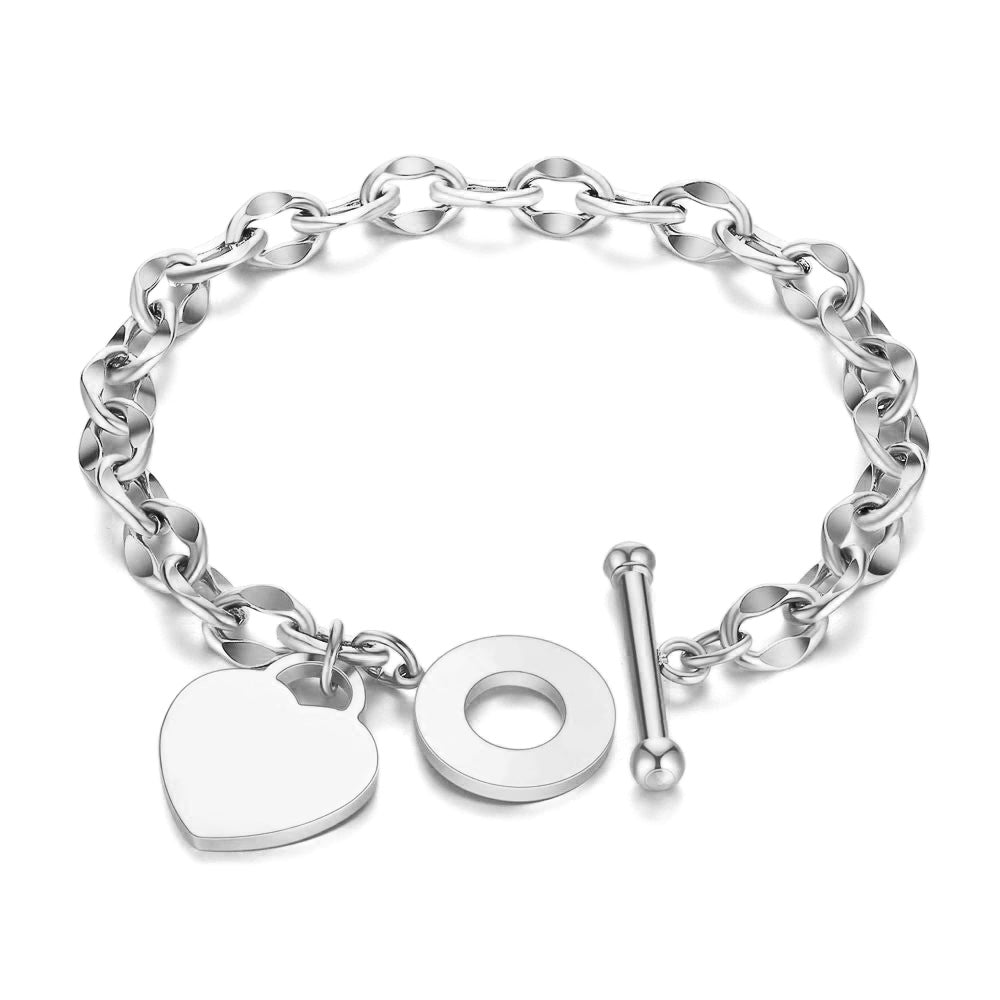 Bracciale con catena e ciondolo Cuore